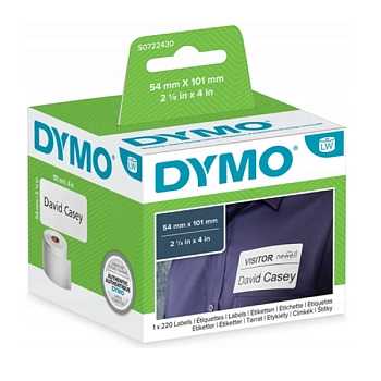 Самоклеящаяся термоэтикетка для принтеров Dymo Label Writer, адресные, 101 мм х 54 мм, 220 штук (S0722430) Самоклеящаяся термоэтикетка для принтеров Dymo Label Writer, адресные, 101 мм х 54 мм, 220 штук (S0722430)