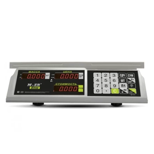 Торговые настольные весы MERTECH M-ER 326 AC-32.5 "Slim" LED Белые MER3043