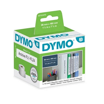 Самоклеящаяся термоэтикетка для принтеров Dymo Label Writer на корешок папки, 190 мм x 38 мм, 110 штук (DYMO99018) Самоклеящаяся термоэтикетка для принтеров Dymo Label Writer на корешок папки, 190 мм x 38 мм, 110 штук (DYMO99018)
