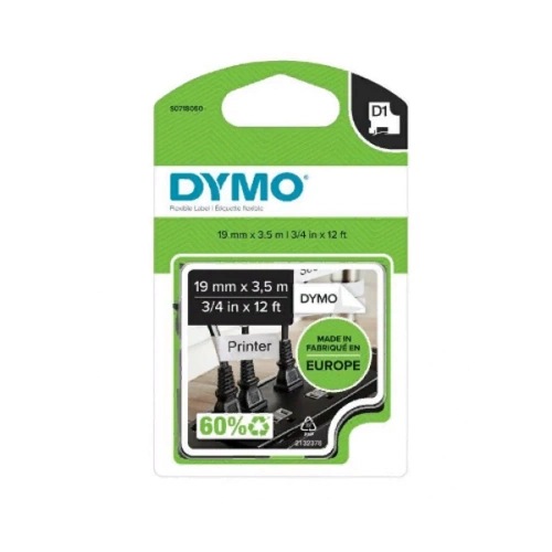Картридж с нейлоновой лентой D1 для принтеров Dymo Label Manager 3.5 м x 19 мм, белый (DYMO16958)