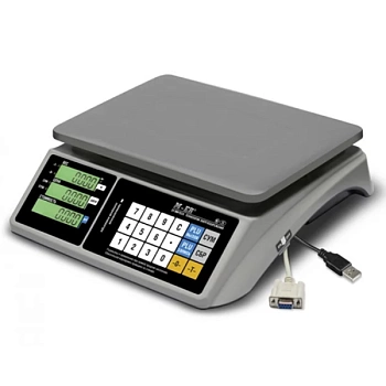 Торговые настольные весы MERTECH M-ER 328 C-32.5 LED с RS-232 и USB без АКБ MER3705 Торговые настольные весы MERTECH M-ER 328 C-32.5 LED с RS-232 и USB без АКБ MER3705